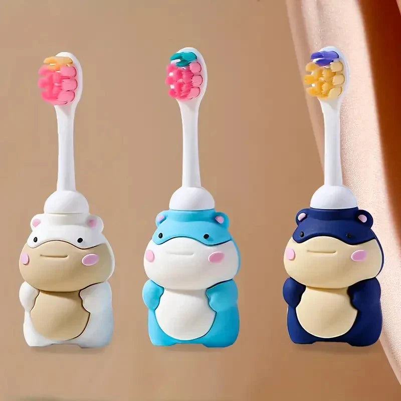 Baby Toothbrush - Cute Animal Pattern (Panda, Blue Whale, Seal)-Super Soft Microfiber Bristles, Gentle Gum Protection, Fragrance-Free, Ergonomic Handles for Infants and Toddlers Good Vibrations