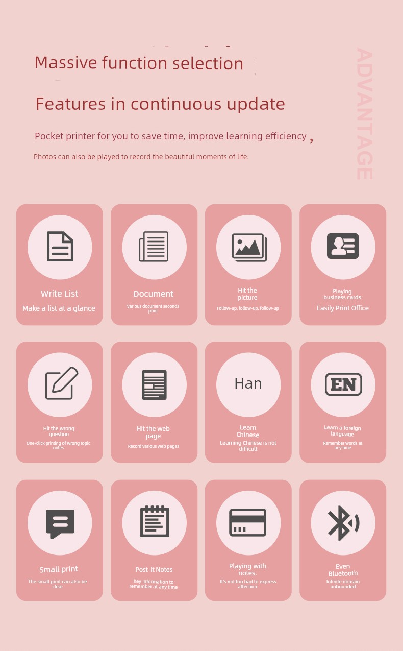 Mini Student Pocket Wrong Question Printer Meow Printer Thermal Photo Label Small Household Portable Cheap Good Vibrations