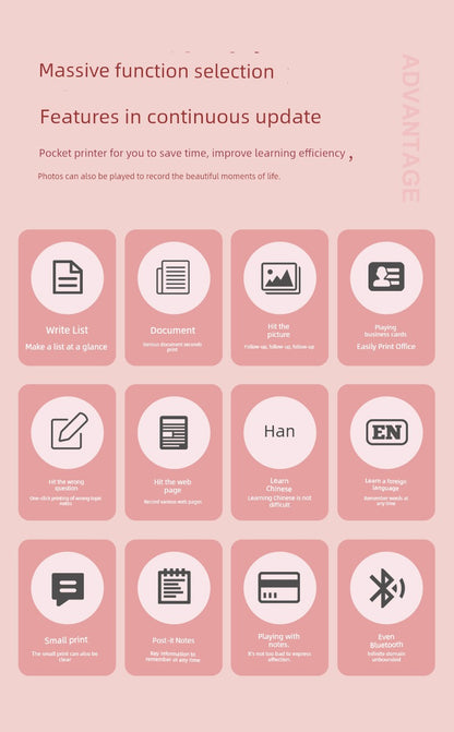 Mini Student Pocket Wrong Question Printer Meow Printer Thermal Photo Label Small Household Portable Cheap Good Vibrations