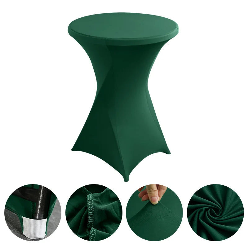 Wedding Birthday Party Decoration Cocktail Spandex Table Covers Round Cloth High Bar Banquet Hotel  Show Solid Colour Good Vibrations