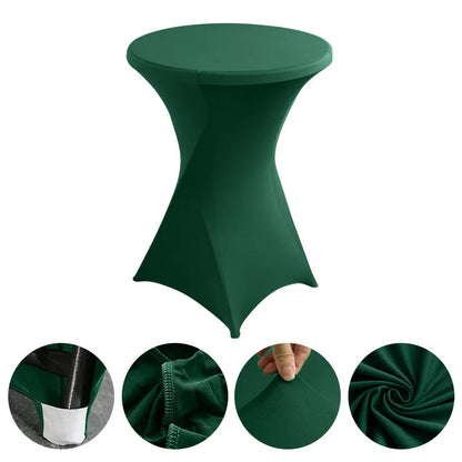 Wedding Birthday Party Decoration Cocktail Spandex Table Covers Round Cloth High Bar Banquet Hotel  Show Solid Colour Good Vibrations
