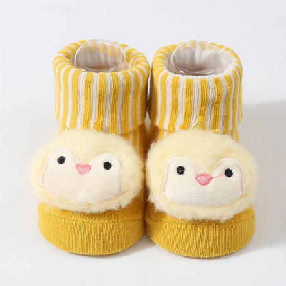 0-6 Months Socks for Newborns Baby Girls Boys Soft Cotton Socks Spring Autumn Cute Cartoon Animal Doll Infant Floor Sock Good Vibrations