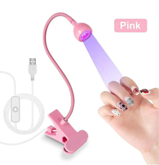 LED Nail Lamps 3W Flexible Gooseneck Lamp Quicky Dry Nail Manicure Dryer Gel Polish Curing Light for Gel Nails Good Vibrations