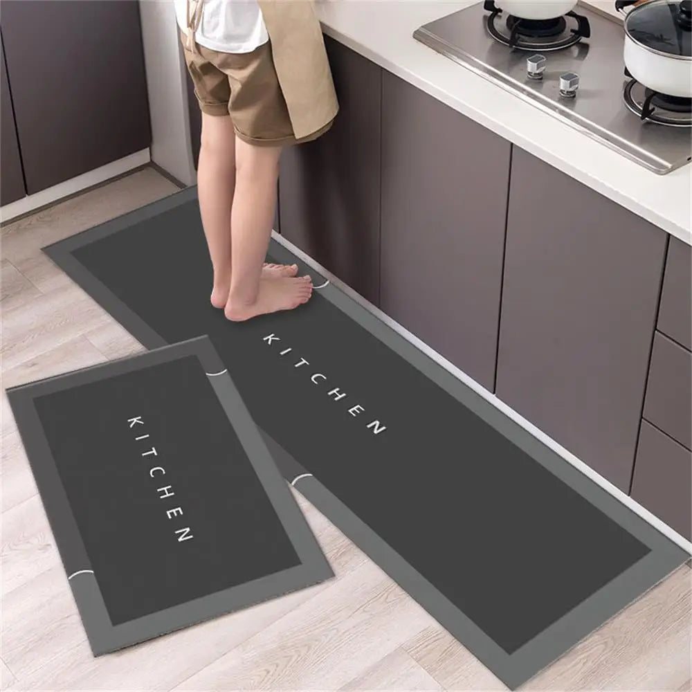 Soft Washable Non-Slip Kitchen Floor Mat for Bedroom Living Room Hallway Bathroom Entrance Long Bedside Carpet Good Vibrations