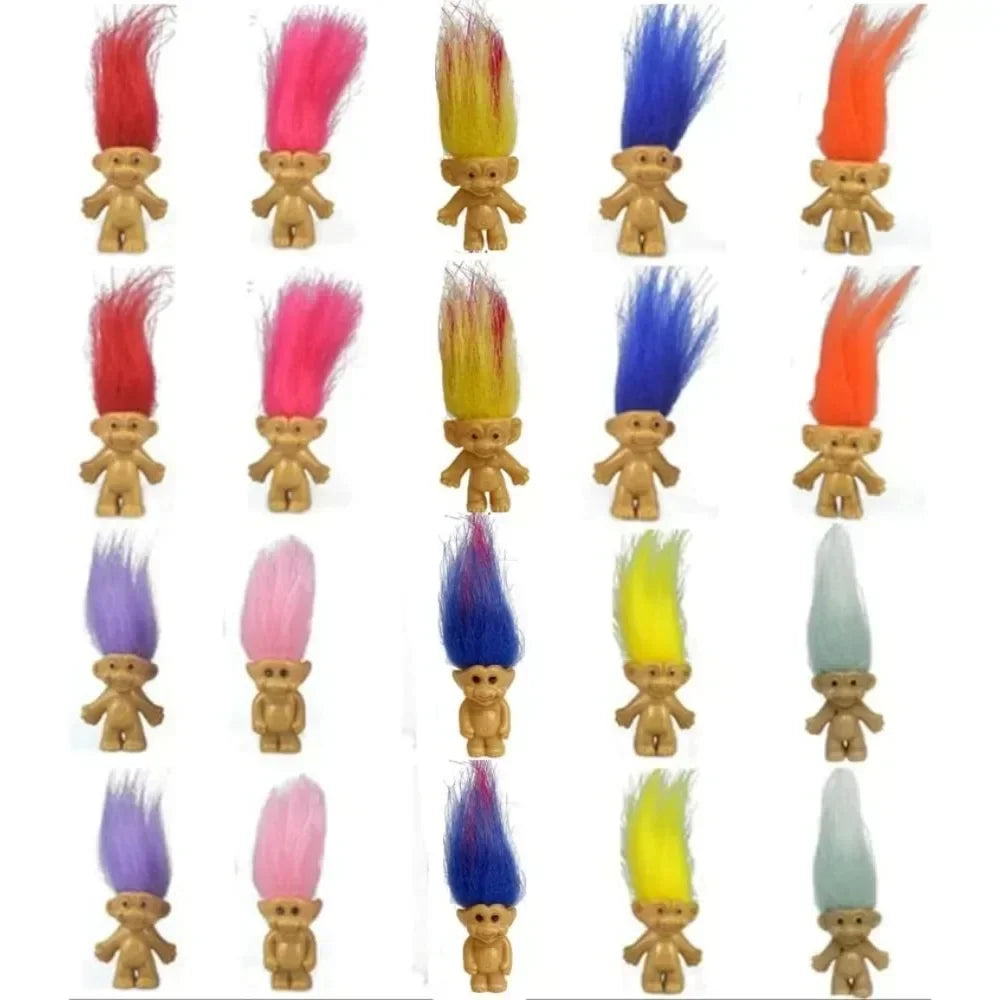 10Pcs/Bag Mini Trolls Dolls Anime Action Figure Colorful Hair Family Members Model Collection Kids Toys for Children's Gift 2025 Good Vibrations