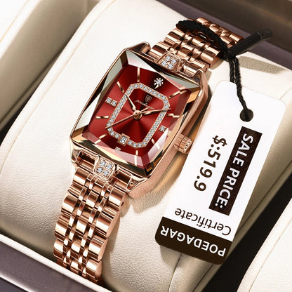 POEDAGAR Luxury Watch For Woman Waterproof Calendar High Quality Ladies Watch Stainless Steel Quartz Women's Watches Elegant+Box Good Vibrations