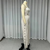 Two Piece Set for Woman 2025 Summer Casual Matching Sets Outfits Women's Sexy Tank Tops Elastic High Waist Wide Leg Pants Set Good Vibrations