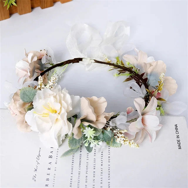 Bride bridesmaid Wreath Crown Festival Headband Good Vibrations