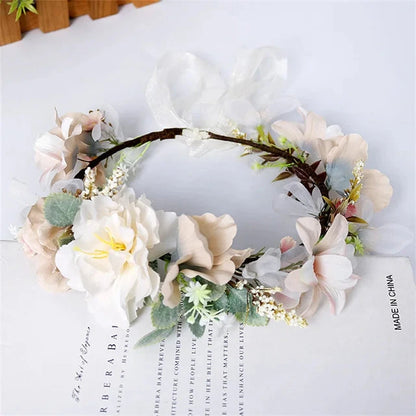 Bride bridesmaid Wreath Crown Festival Headband Good Vibrations