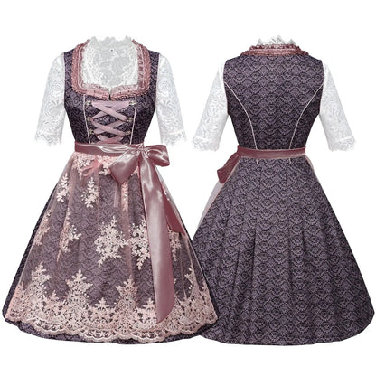 Halloween Carnival Cosplay Costume German Oktoberfest Maid Dress Woman Bavarian Traditional Embroidery Outfits Performance Girl Good Vibrations