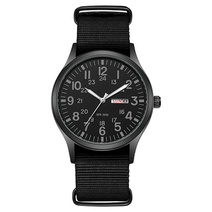 2024 TPW Field Watch Easy Reading Fabric Strap 24 Hours Display Quartz Movement Good Vibrations