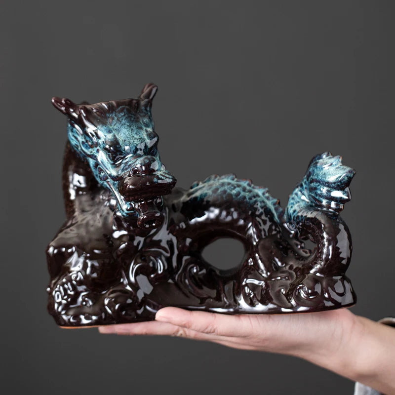 1 set, creative lazy tea set, semi-automatic dragon teapot, magnetic rotating water-conducting tea set, Chinese Kung Fu tea set Good Vibrations