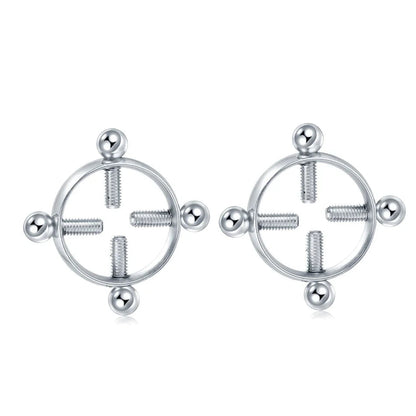 2pcs/lot Steel Round Screw Faux Nipple Clip Rings Sexy Piercing for Women Non Piercing Fake Breast Nail Shield Ring Jewelry Gift Good Vibrations