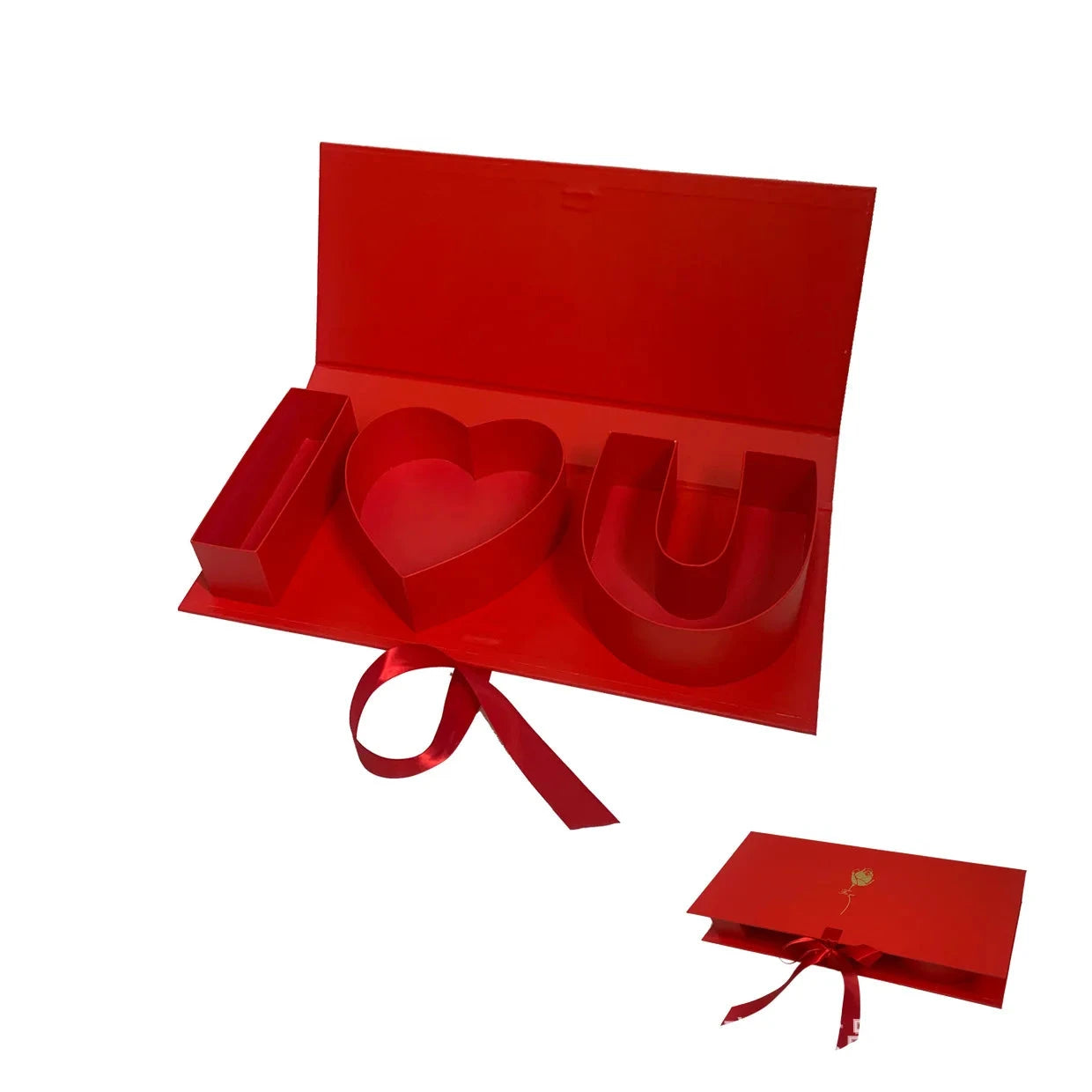 45x19x6cm Cardboard Gift Box Creative I Love You Shaped Fillable Chocolate Sweet Packing Box With Ribbon Bow For Lover Gift Wrap Good Vibrations