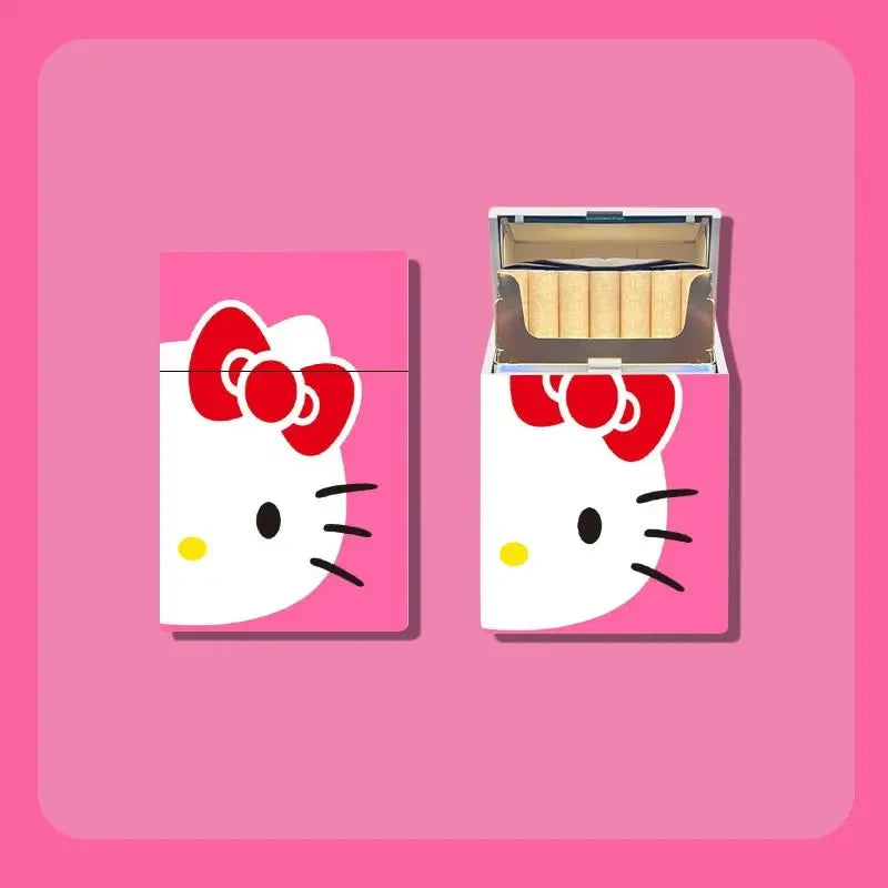 Sanrio Hello Kitty plastic cigarette box 20-pack creative ultra-thin portable cigarette box gift for boyfriend and girlfriend Good Vibrations Adult Super Store