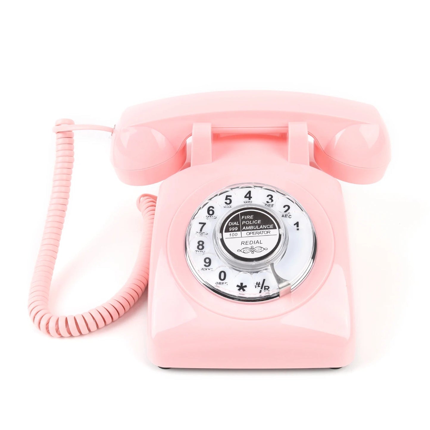 Rotary Dial Phones Retro Telephone From the 1980s, Retro Wired Landline for Home /Office Pink European Landline Good Vibrations