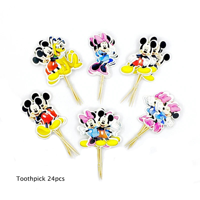 Mickey Mouse Theme Disposable Tableware Cups Plate Baby Children Birthday Party Supplies Boy Family Good Friend Party Decoration Good Vibrations