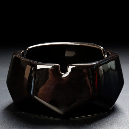 European-style Ceramic Ashtray with Cover Creative Personality Fashion Office Anti-flying Ashtray Living Room Home Decoration Good Vibrations Adult Super Store