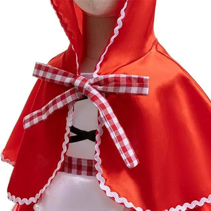 Cute Toddler Little Red Riding Hood Costume with Cape Halloween Princess Dress Up Outfit Toddler Girl Clothes Good Vibrations