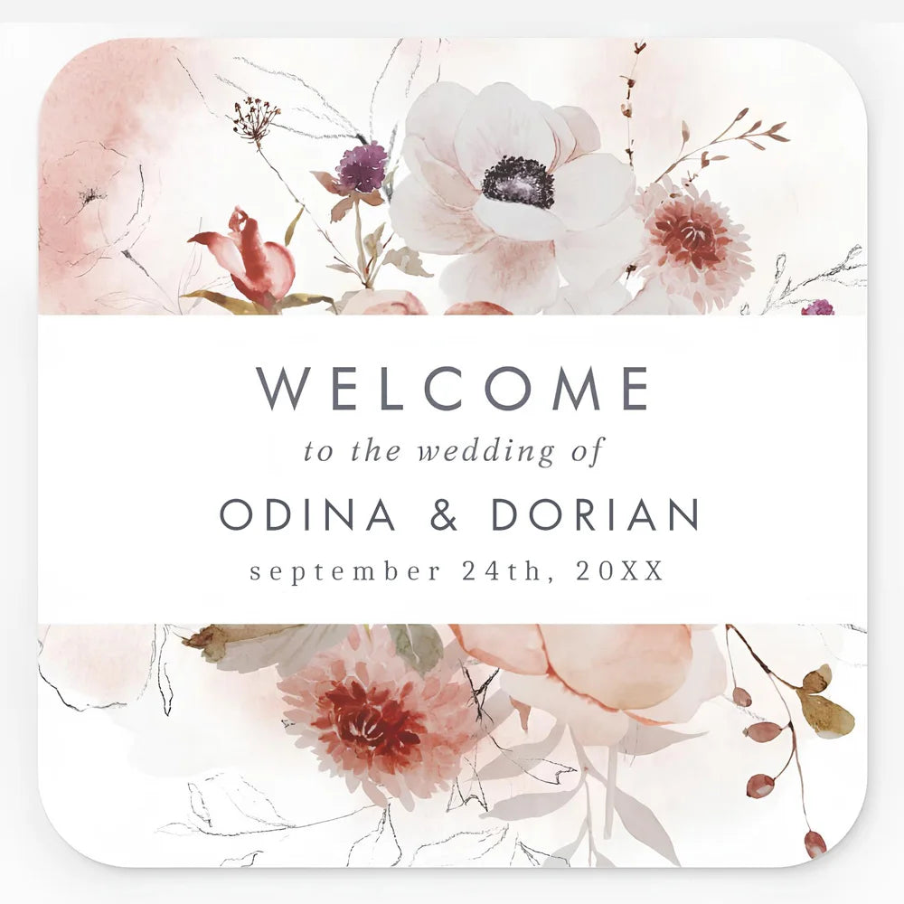 Custom Square Wedding Sticker, Personalized Wedding Stickers, Customizable Wedding Sticker, Wedding Thank You Stickers Good Vibrations