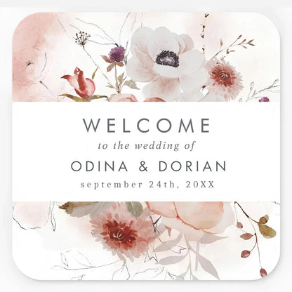 Custom Square Wedding Sticker, Personalized Wedding Stickers, Customizable Wedding Sticker, Wedding Thank You Stickers Good Vibrations