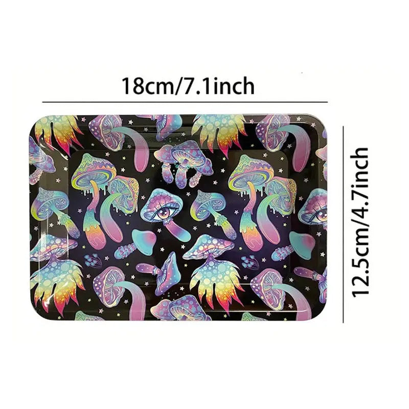 Herb Tinplate Plate with Rolling Tray 180X125MM Silicone Soft Round Ashtray Ash Tray Cigarette Holder Smoking Accessories GOOD Vibrations Adult Super Store