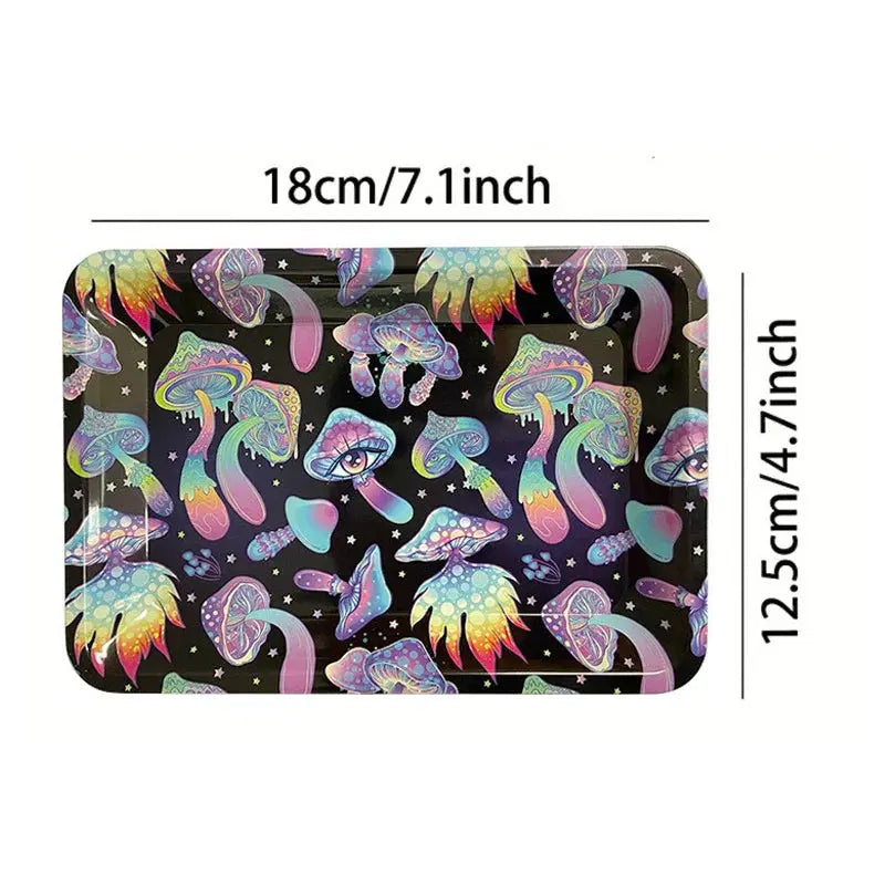 Cigarette holder ash tray with rolling tray, 18x12.5cm, silicone, colorful design.