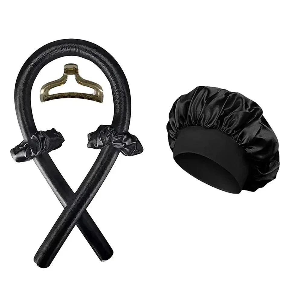 Heatless Curling Rod Night Cap No Heat Ribbon Lazy Hair Curlers Headband Hair Rollers Sleeping Soft Headband Hair Styling Tools Good Vibrations