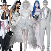 Women Halloween Vampire couple uniform Purim Cosplay Costumes men Horror Ghost Dead Zombie Corpse Bride costume Dress adult Good Vibrations