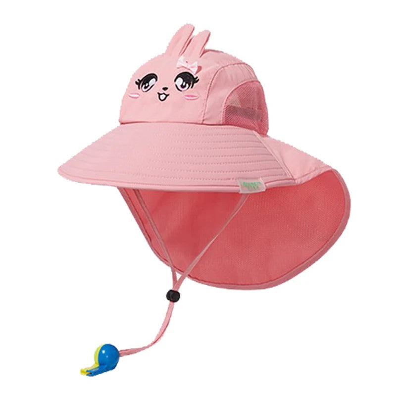 Summer Hat for Kids Children Outdoor Sun Hat Neck Ear Cover Sun Protection Beach Caps Kids Boy Girl Flap Cap for Children Good Vibrations