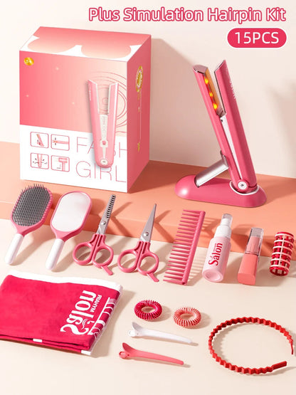Kids Make Up Toys Simulation Haircut Kit Children's Hair dryer Role Playing Game Educational Toys For Girls Pretend Play Gifts Good Vibrations