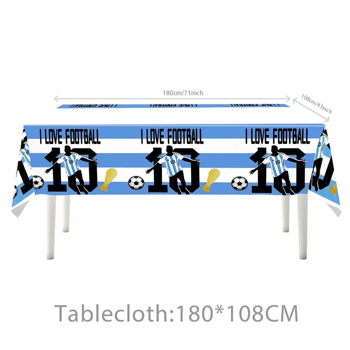 Soccer Party Supplies Superstar Messi Football Birthday Party Decoration Disposable Tableware Tablecloth Plates Cup Backdrop Good Vibrations