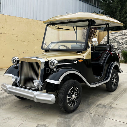 2025  New Design Outdoor Vintage Car Hot 6 Seat Electric 4 Wheel Classic Car Vacation Villages Factory Cheap Price 3+3 Club Car Good Vibrations