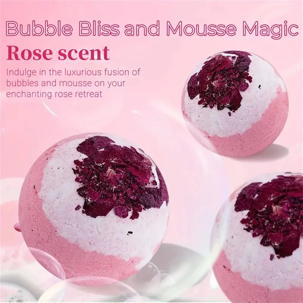 Bath Bomb Set Moisturizing Peeling Skin Care Bath Ball with Essential Oils And Bath Salts Handmade Bubble Ball Gift for Relaxing Good Vibrations