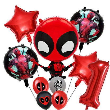 Superhero Deadpool Birthday Party Decor Disposable Tableware Plate Tablecloth Cake Topper Banner Wolverine Boy Kid Party Supplie Good Vibrations