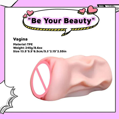 Male masturbator sex toy, realistic textured pocket pussy, TPE material, soft adult toy for men.