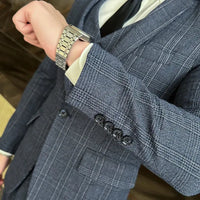 Quality Three-piece Suit Vest Trousers Set for Men Korean Fashion Slim Fit Business Casual Wedding Handsome Style Good Vibrations
