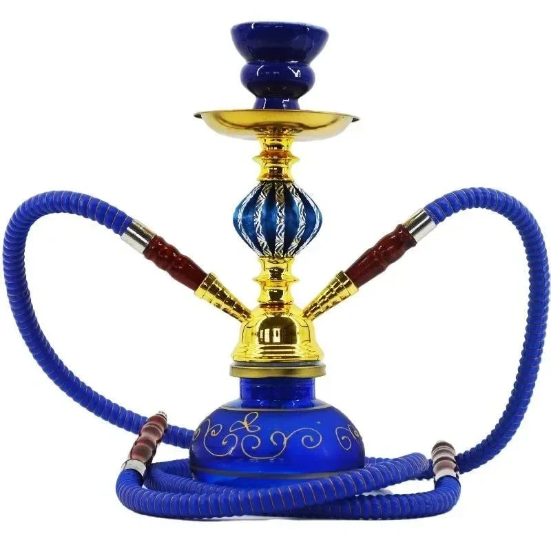 Black Blue Green Red White Yellow,10.6in\27cm Small,Single\Double Hose 1\2,Bar Shisha Full Set Luxury Smoking Pipe Hookah Set Good Vibrations