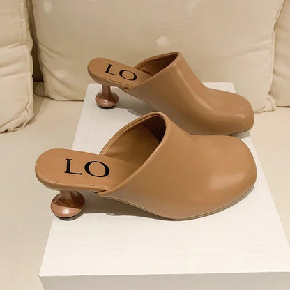 Elegant High Heels Slippers Designer Women's Sandals Fashion Mules Shoes 2025 Pumps Dress Flip Flops Party Sandalias De Mujer Good Vibrations