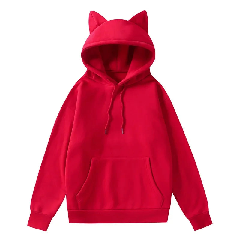 NONSAR Pullover Loose Cat Ears Hoodies Women Autumn Winter Long Sleeve Sweatshirt INS HOT Good Vibrations