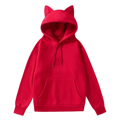 NONSAR Pullover Loose Cat Ears Hoodies Women Autumn Winter Long Sleeve Sweatshirt INS HOT Good Vibrations