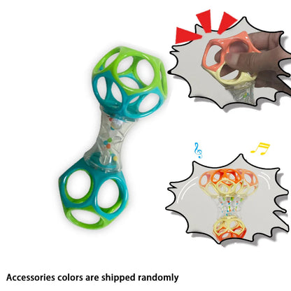 Baby Teether Rattle & Shake Barbell Toy, Ages 3 Months and Up(Random Color） Good Vibrations