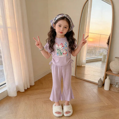 Children's Clothing Girls Sets Outfits 2026 Girls' Clothing Children Clothes Girl Female Child Clothes Summer Suit for Girl Kids Good Vibrations