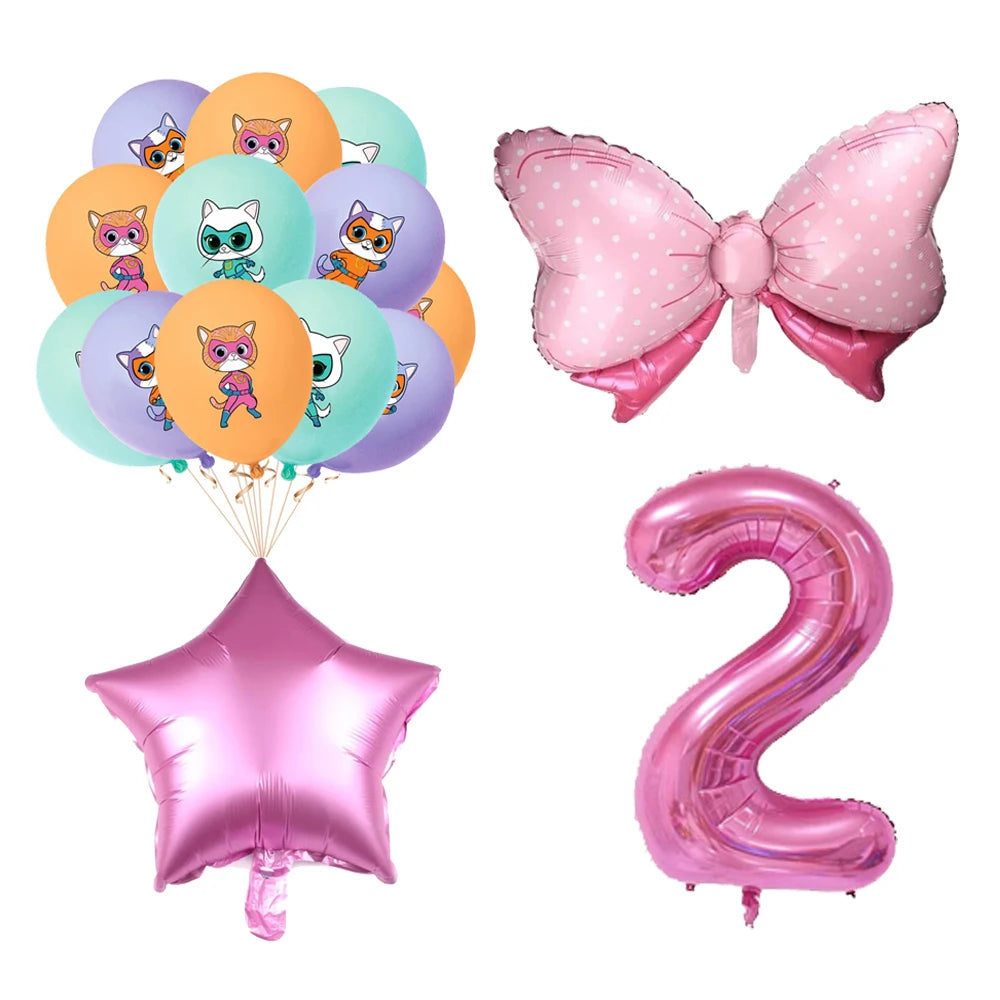 Superkitties Happy Birthday Party Decor Paw Meow Cat Super Kitties Tableware Tablecloth Plate Cup Gift Set Kid Party Supplie Toy Good Vibrations
