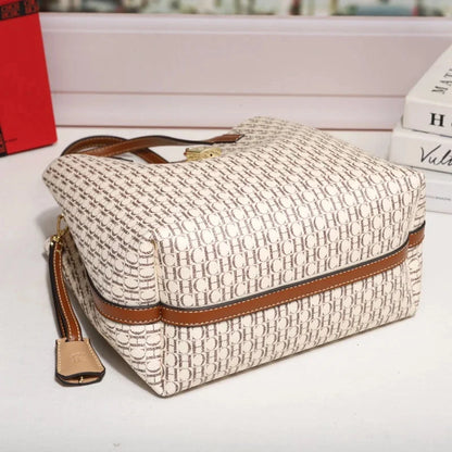 CH Premium Versatile Leather Crossbody Bag Ladies Large Capacity Daily Commuter Tote Bag Letter Print Design Ladies Fashion Good Vibrations