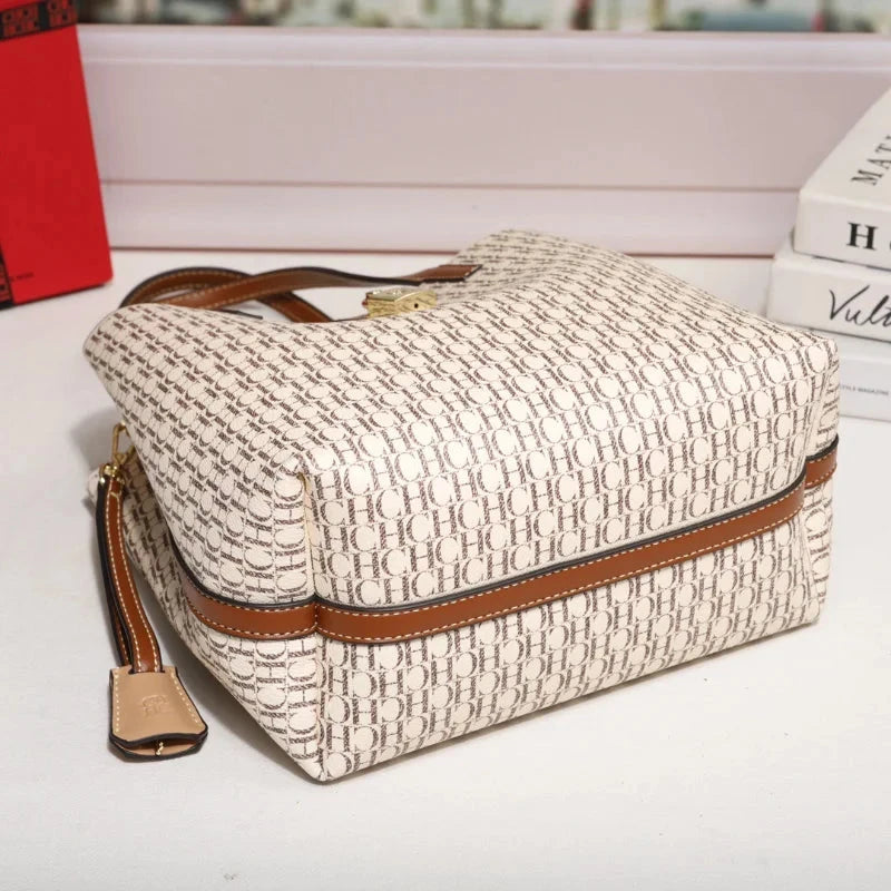 CH Premium Versatile Leather Crossbody Bag Ladies Large Capacity Daily Commuter Tote Bag Letter Print Design Ladies Fashion Good Vibrations