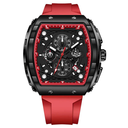 LIGE Top Brand Men's Watches Luxury Square Quartz Wristwatch Waterproof Luminous Chronograph Watch for Men Date Clock Good Vibrations