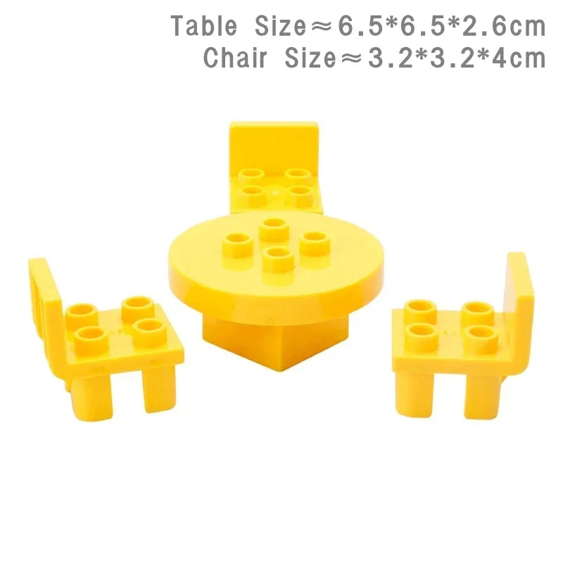 Big Building Blocks Play House Furniture Accessories Indoor Utensil Bed Compatible Large Bricks Assemble Toys Children Kids Gift Good Vibrations