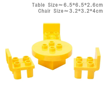 Big Building Blocks Play House Furniture Accessories Indoor Utensil Bed Compatible Large Bricks Assemble Toys Children Kids Gift Good Vibrations