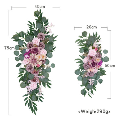Large 2Pcs Artificial Flower Swag Floral Swag Garland Wedding Arch Flowers Kit for Sign Rustic Artificial Floral Swag Arch Decor Good Vibrations